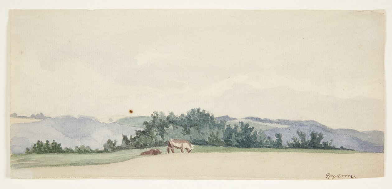 Hilly Landscape with Cows by Gerda Henning