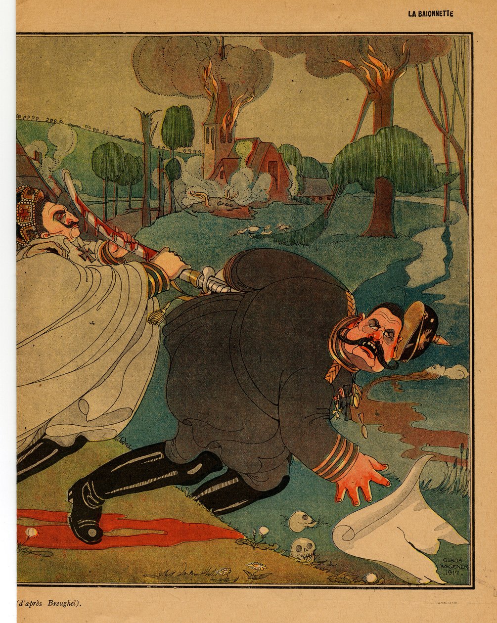 La Baionnette, Satirical in Colors by Gerda Marie Frederike Wegener