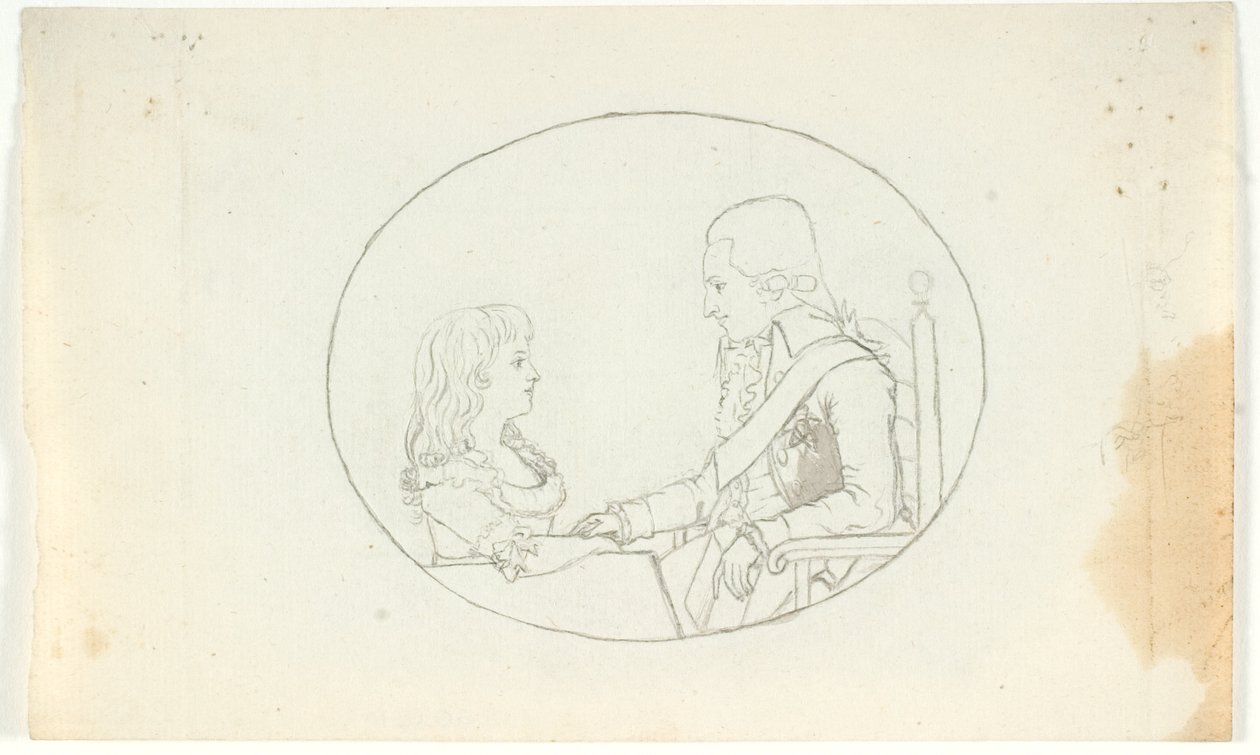 Crown Prince Frederik with the Crown Prince (Chr. VIII) by Gerhard Ludvig Lahde