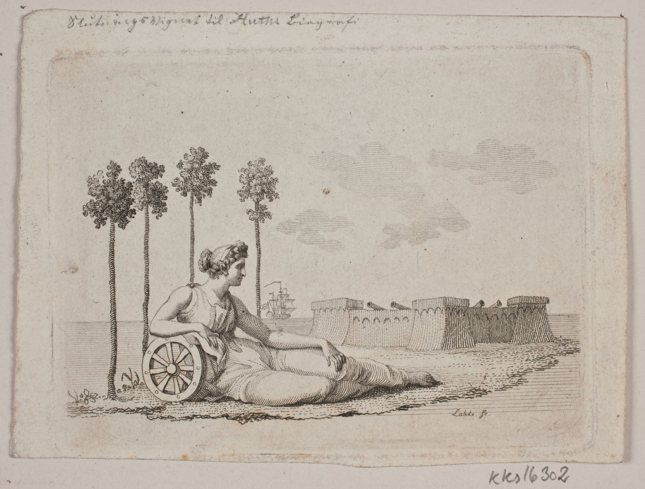 Reclining Woman by the Fort by Gerhard Ludvig Lahde