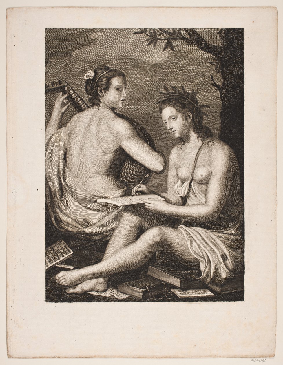 Terpsichore and Calliope by Gerhard Ludvig Lahde
