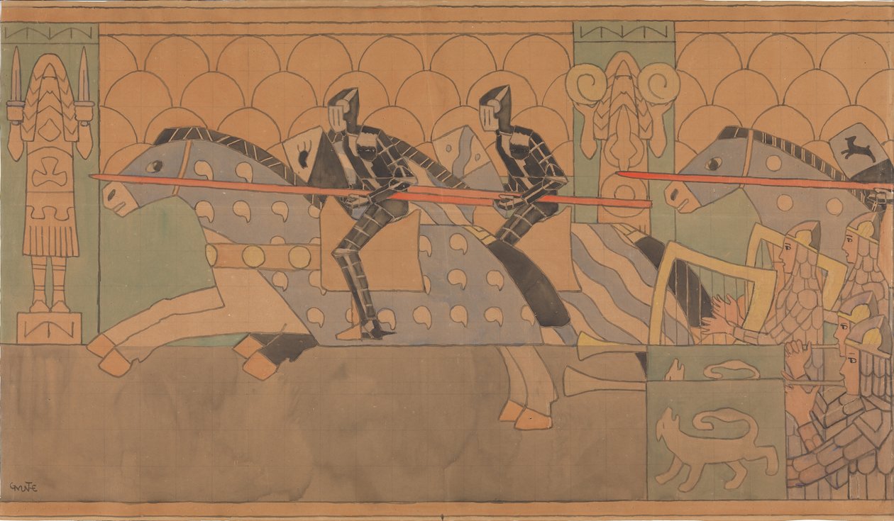 Folklore Drawing by Gerhard Munthe