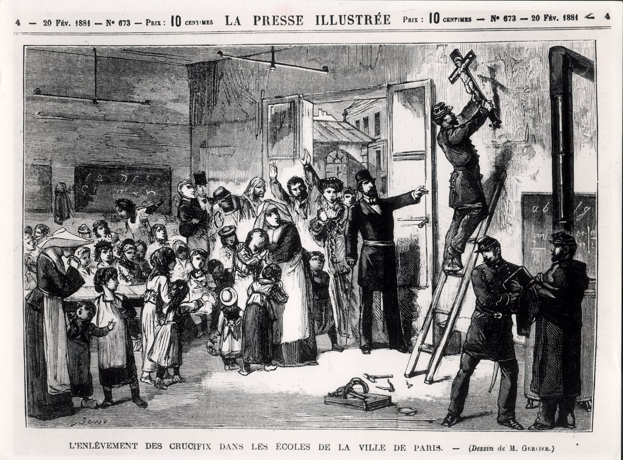 The Removal of crucifixes from schools in Paris, from 