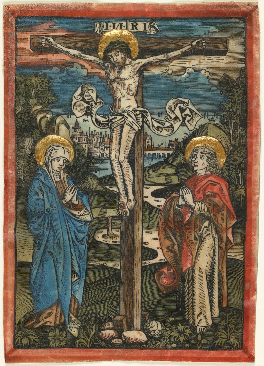 Christ on the Cross with Mary and Saint John, from the Missale Defunctorum, c.1499 by German School