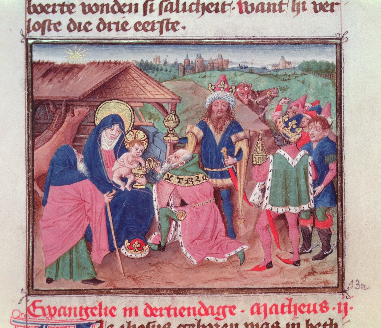 Codex 2772 f.13 The Adoration of the Magi by German School