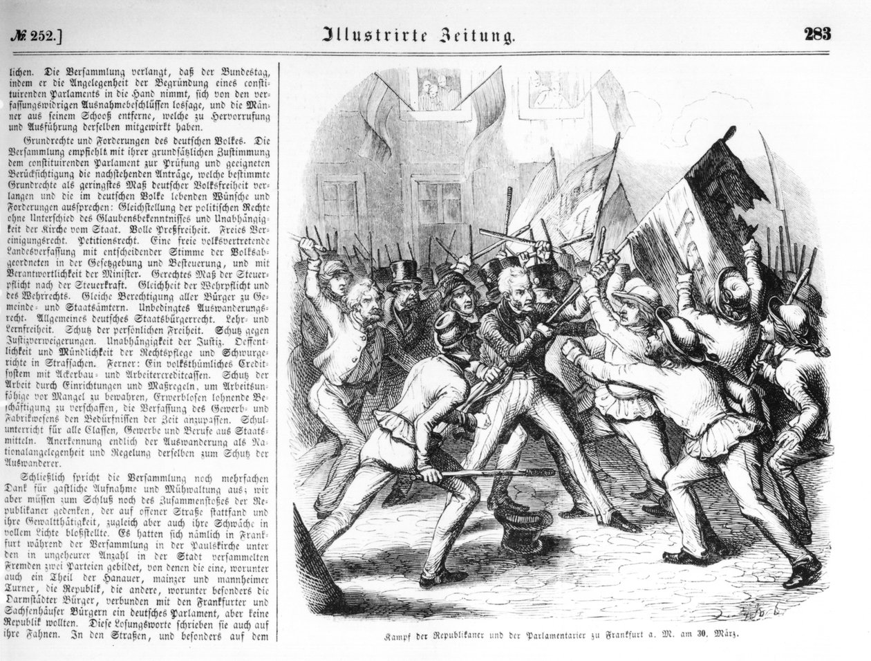 Fight Between the Republicans and the Members of Parliament at Frankfurt-am-Main by German School