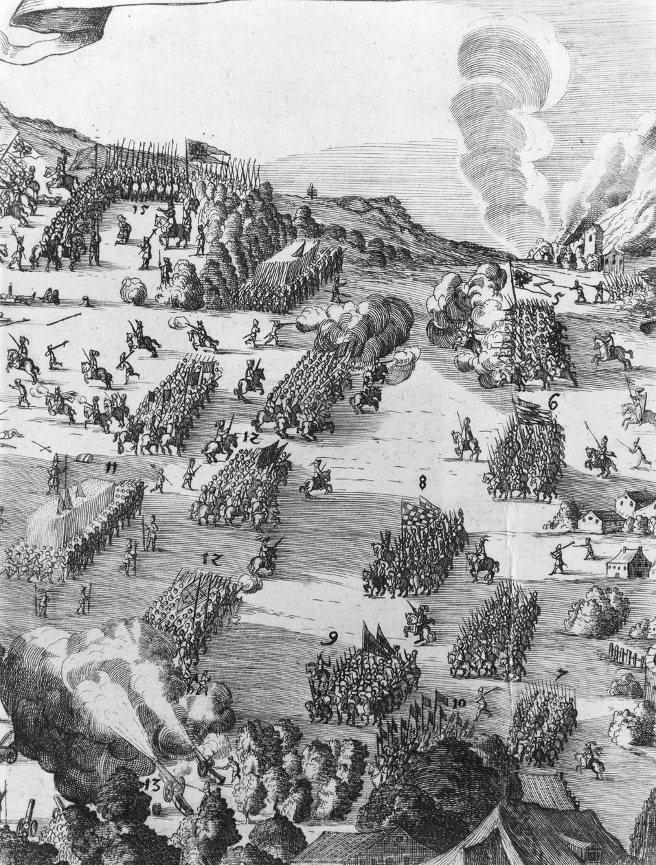 General view of the battle of Muhlberg, detail, 24th April 1547 by German School