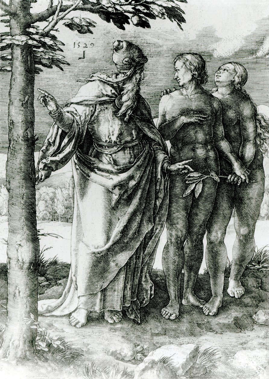 God Shows Adam and Eve the Tree of Life in the Garden of Eden, 1529 by German School