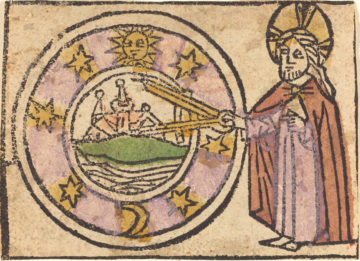 Christ Measuring the Globe by German 15th Century
