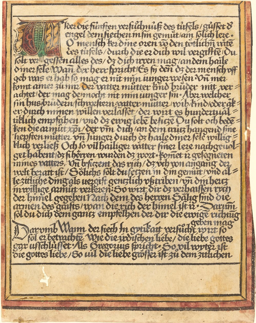 Exhortation Against Avarice by German 15th Century