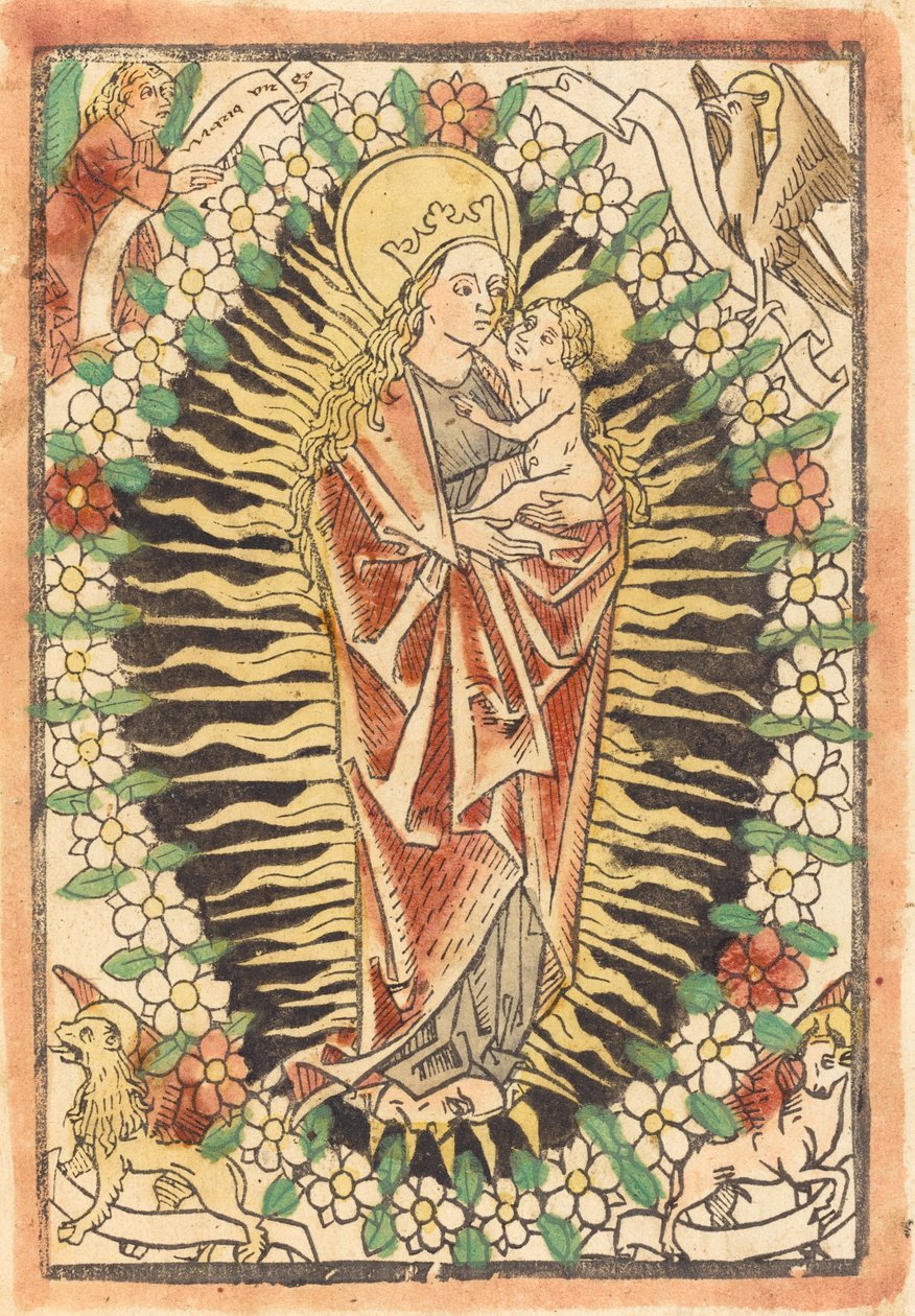 Madonna and Child in a Rosary by German 15th Century