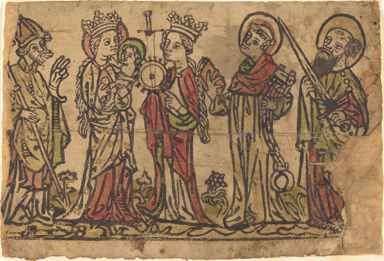 Madonna and Child with Four Saints by German 15th Century