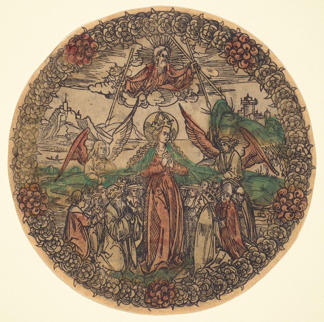 Madonna in a Wreath of Roses by German 15th Century