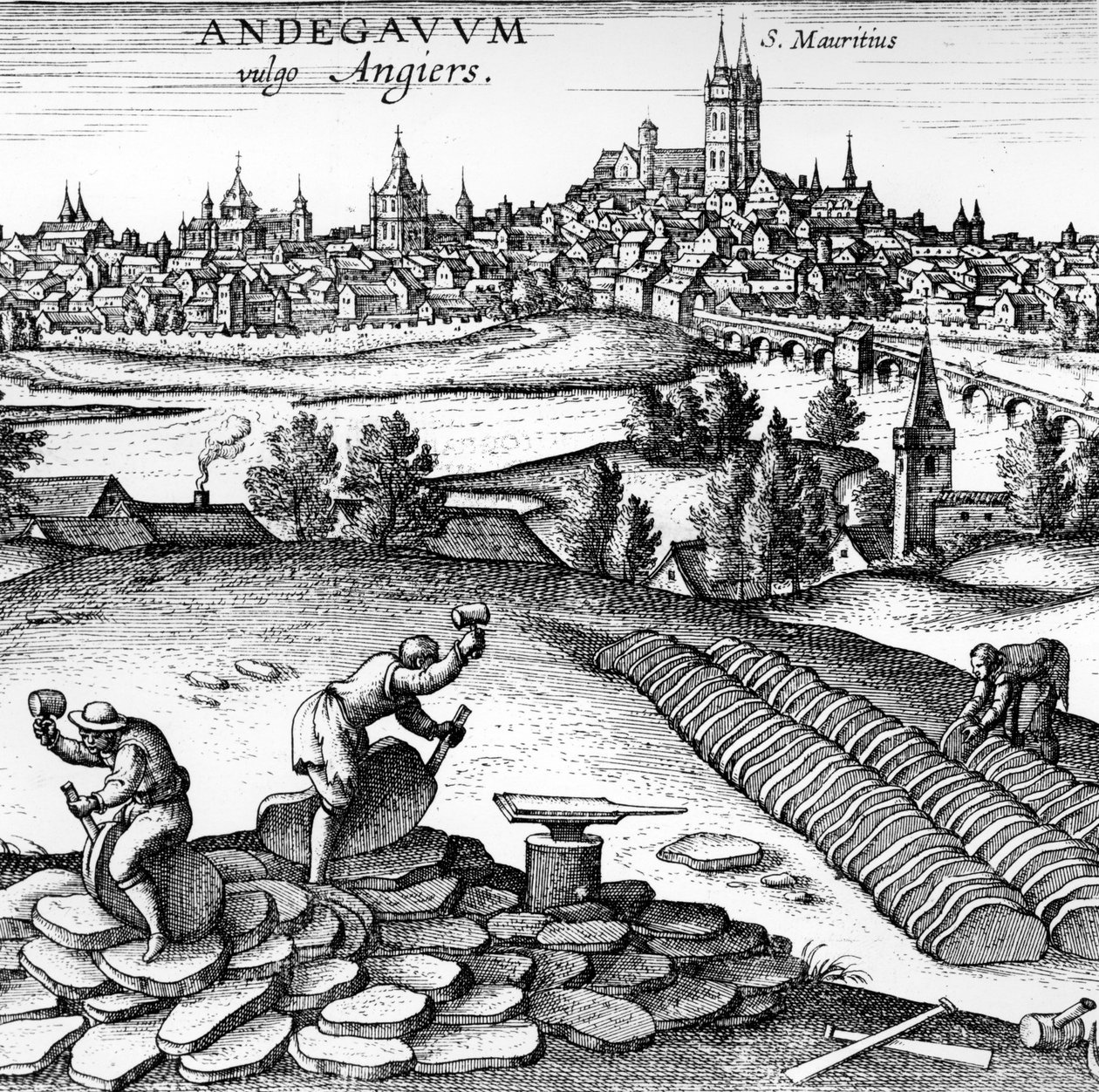 Andegavum Vulgo Angiers, 1598 by German School