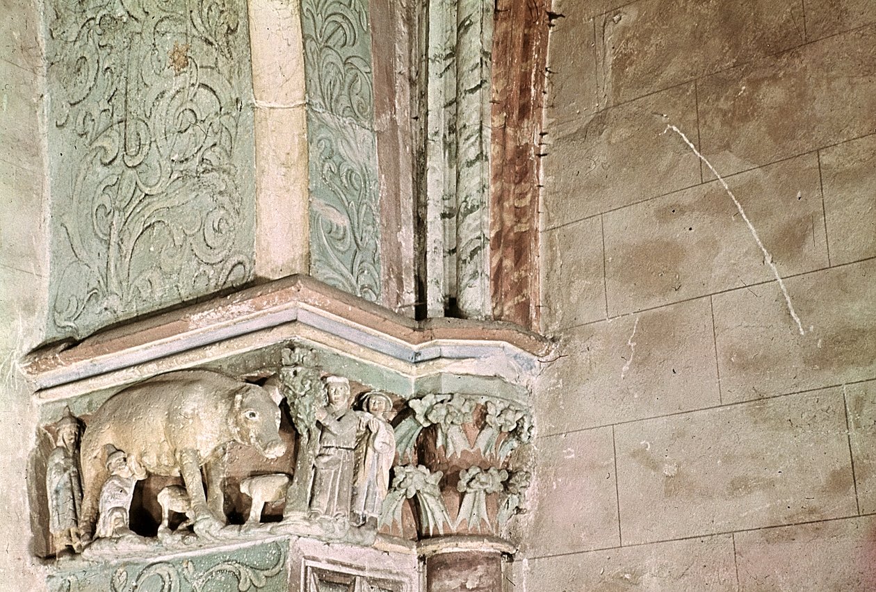 Capital depicting the Judensau, c.1301-25 by German School