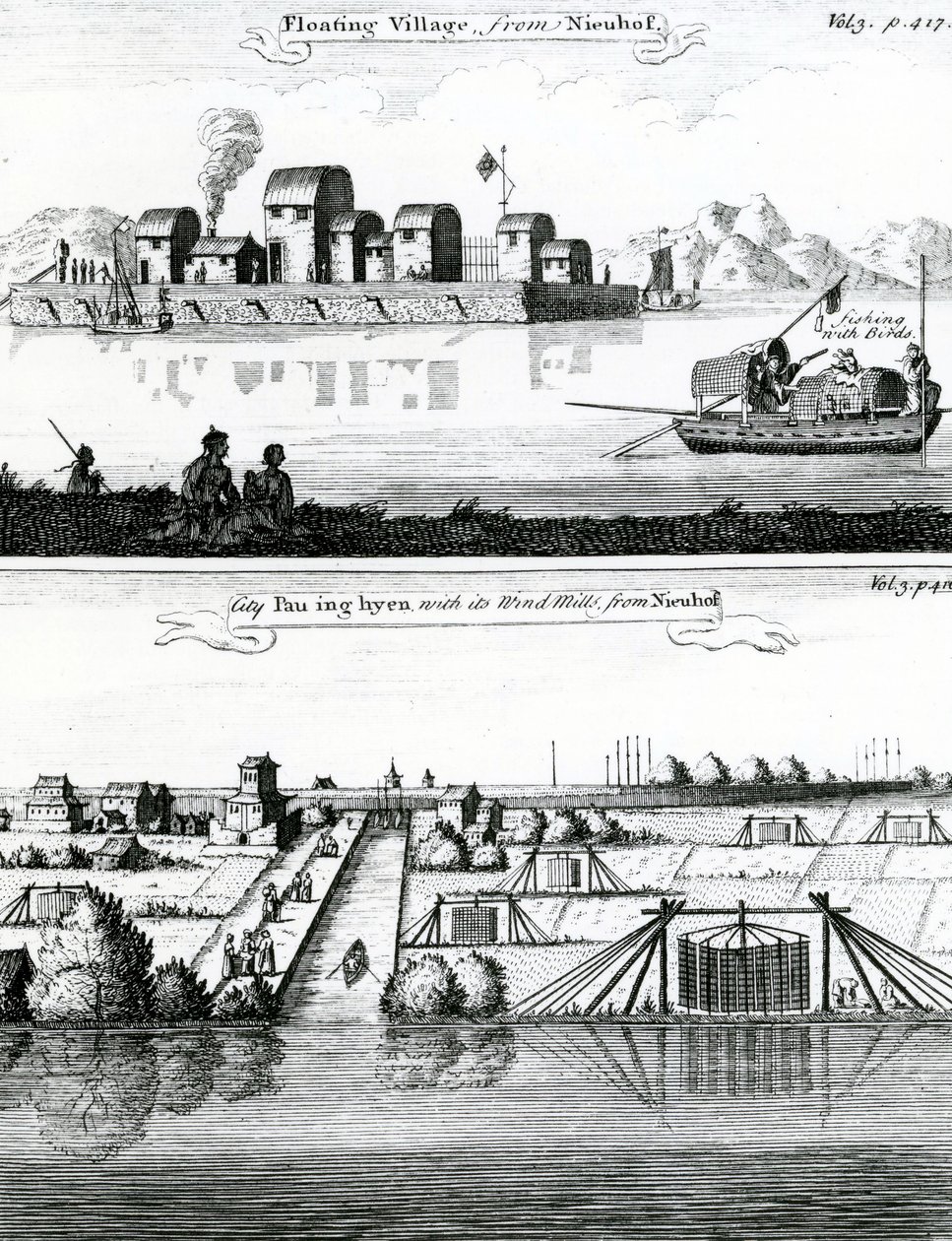 Chinese Floating Village, 17th Century by German School
