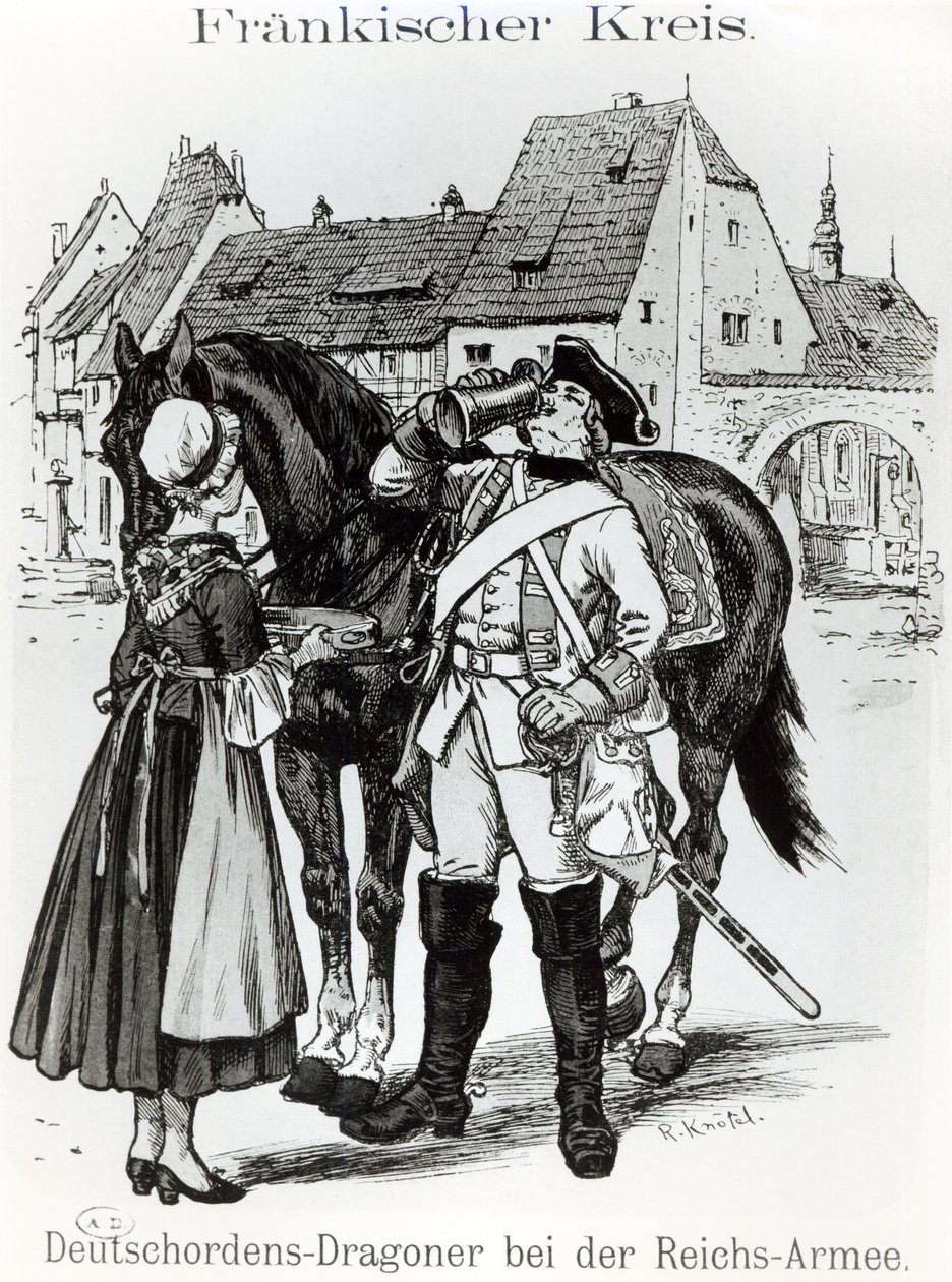 Dragoon of the Teutonic Knights in 1757 by German School