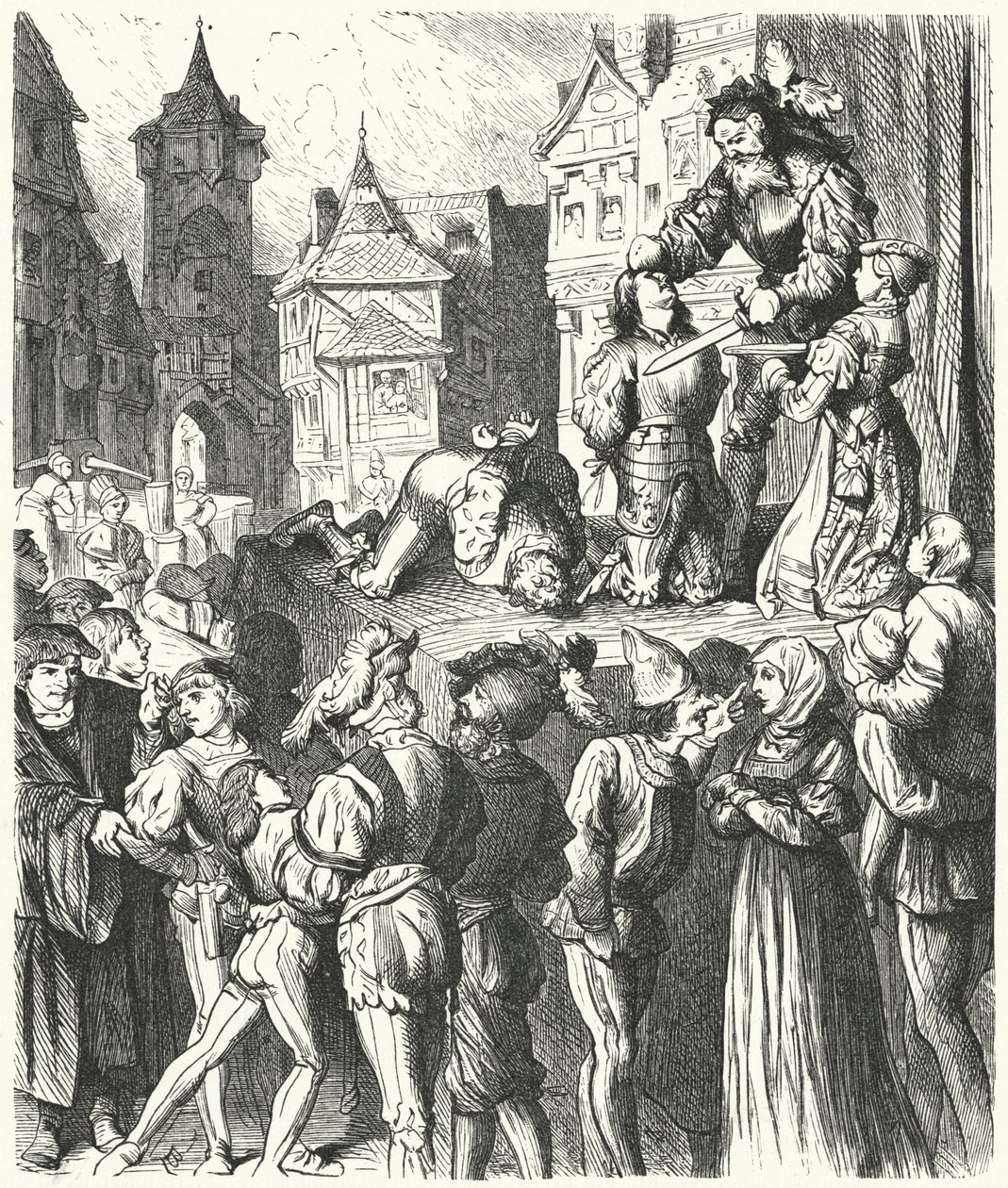 Execution scene from Titus Andronicus by German School