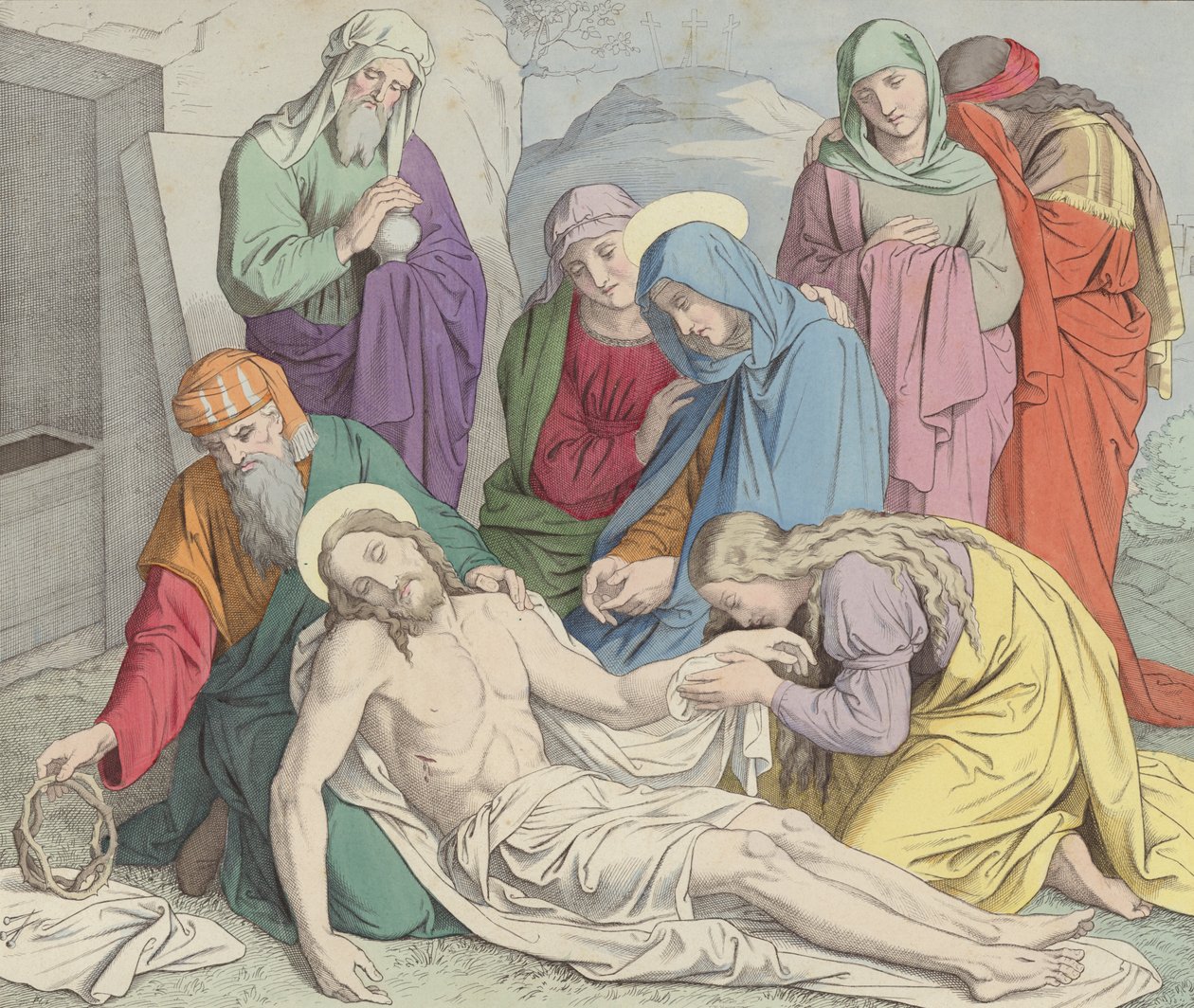 Jesus is Laid in the Tomb by German School