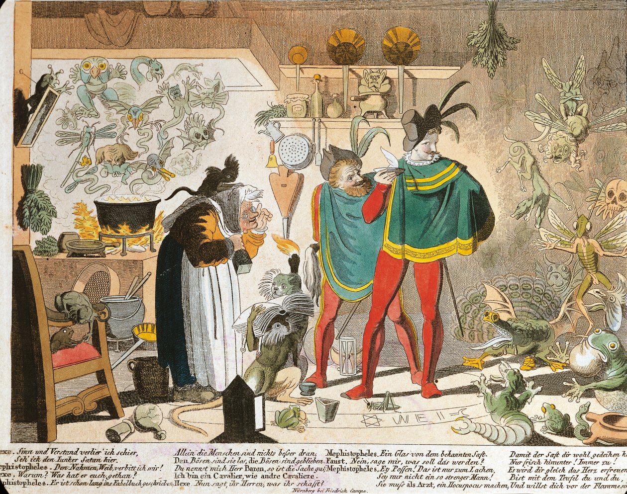 Mephistopheles inspired by Faust by German School