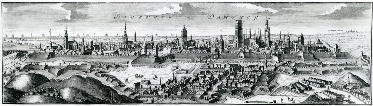 Panoramic View of Danzig (Gdansk) by German School