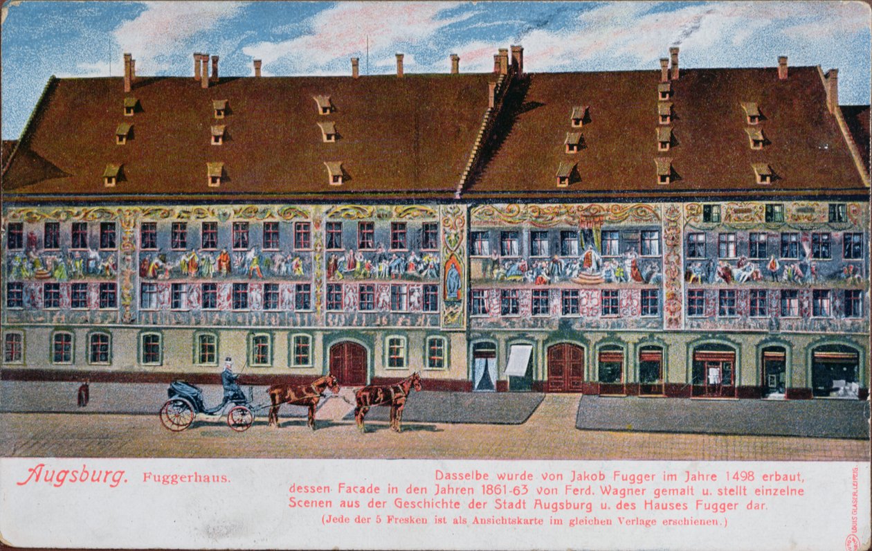 Postcard depicting the Fuggerhaus, Augsburg by German School