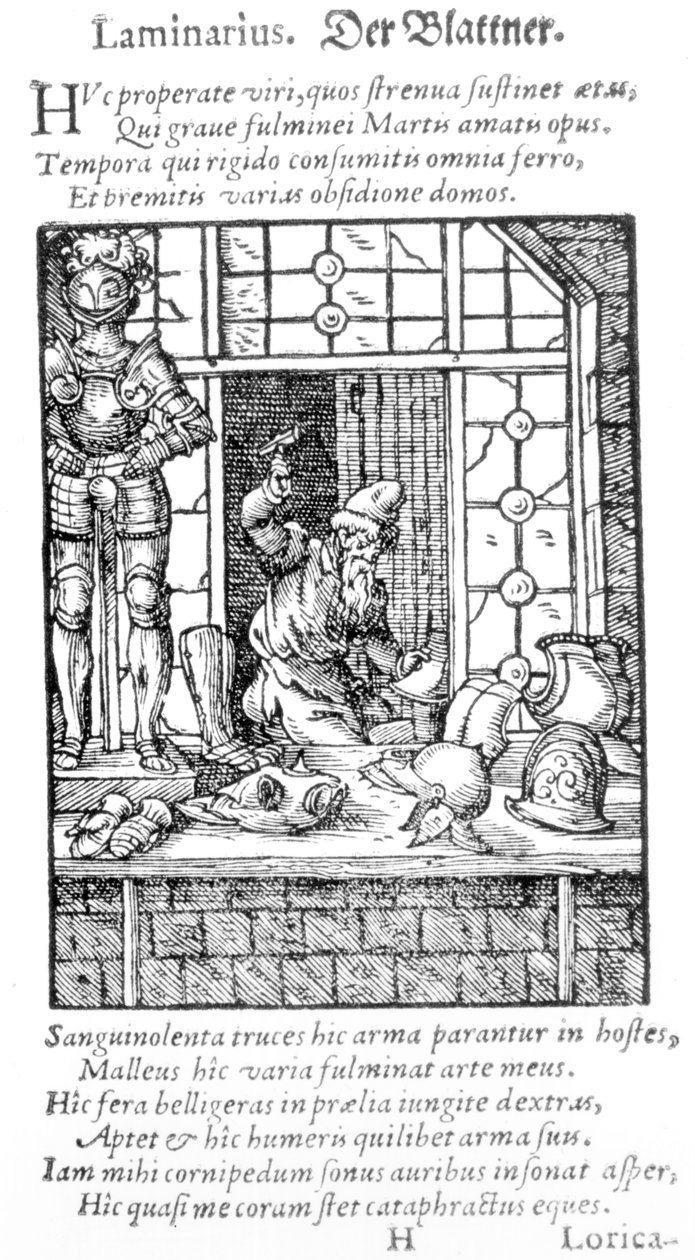 The Armour Maker, Engraved by Hartman Schopper by German School