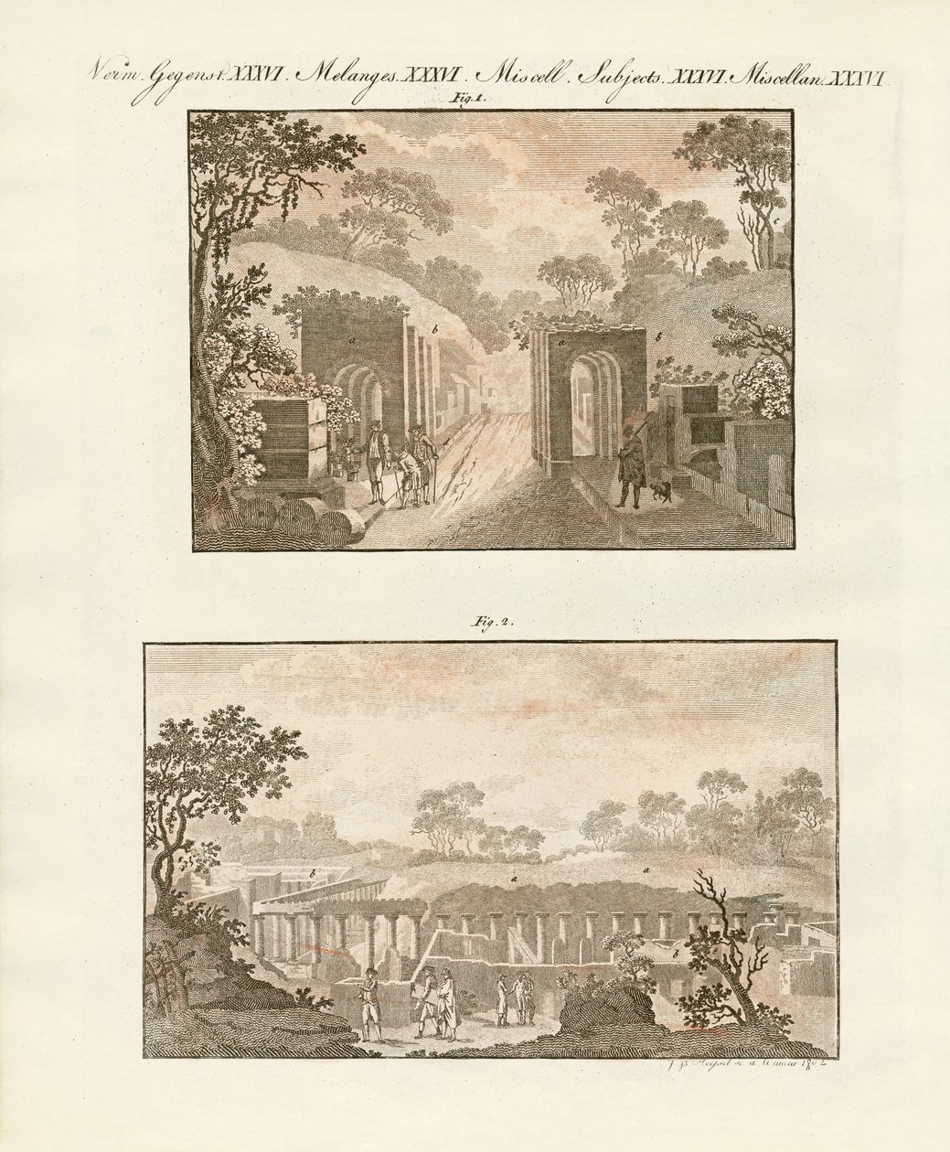 The Excavated Town of Pompeii by German School