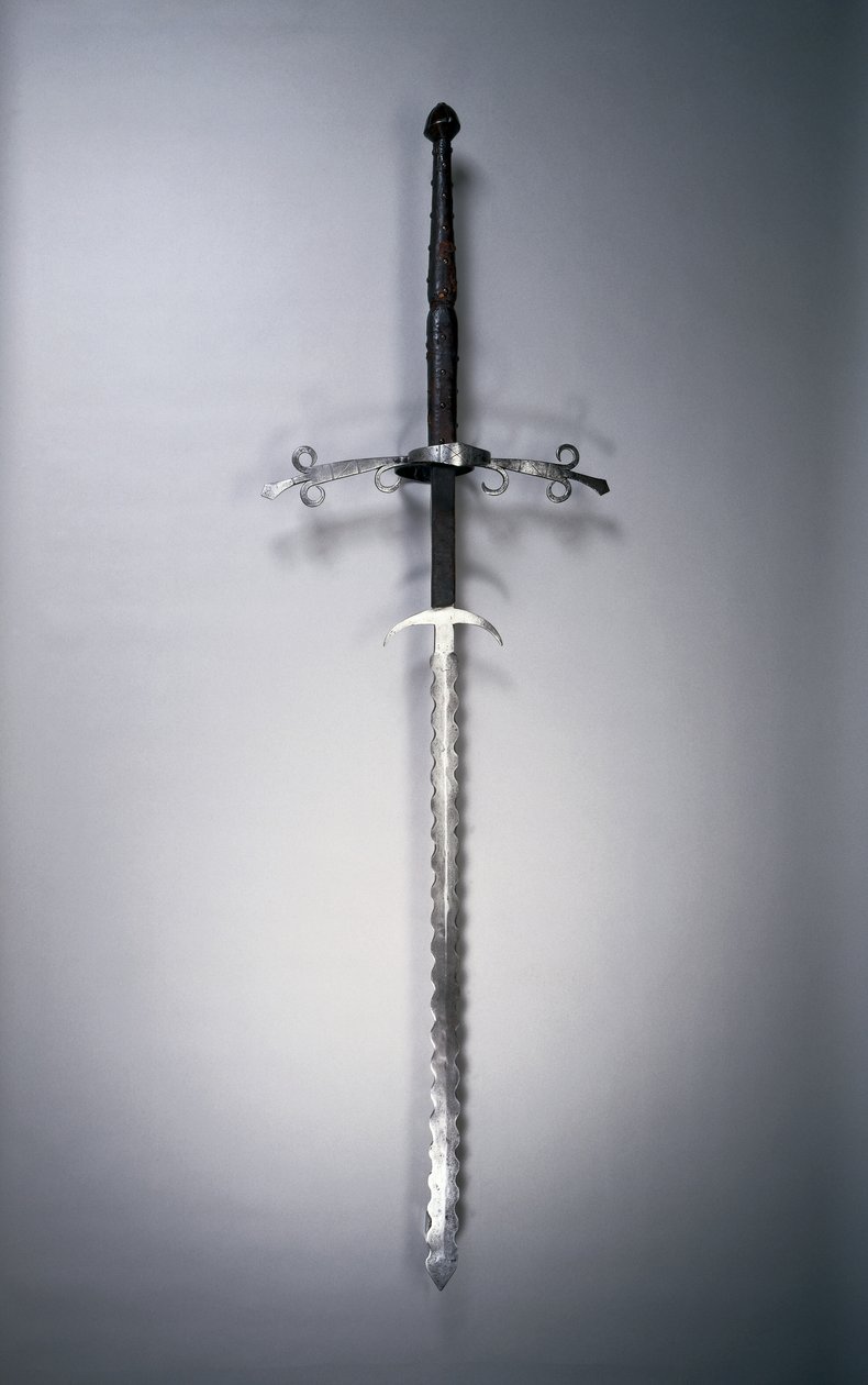 Two-Handed Sword with Flamboyant Blade by German School