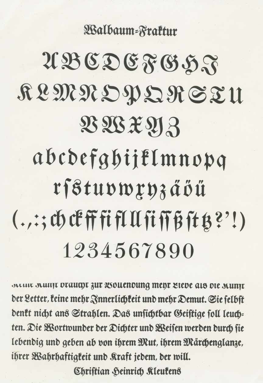 Walbaum Fraktur by German School