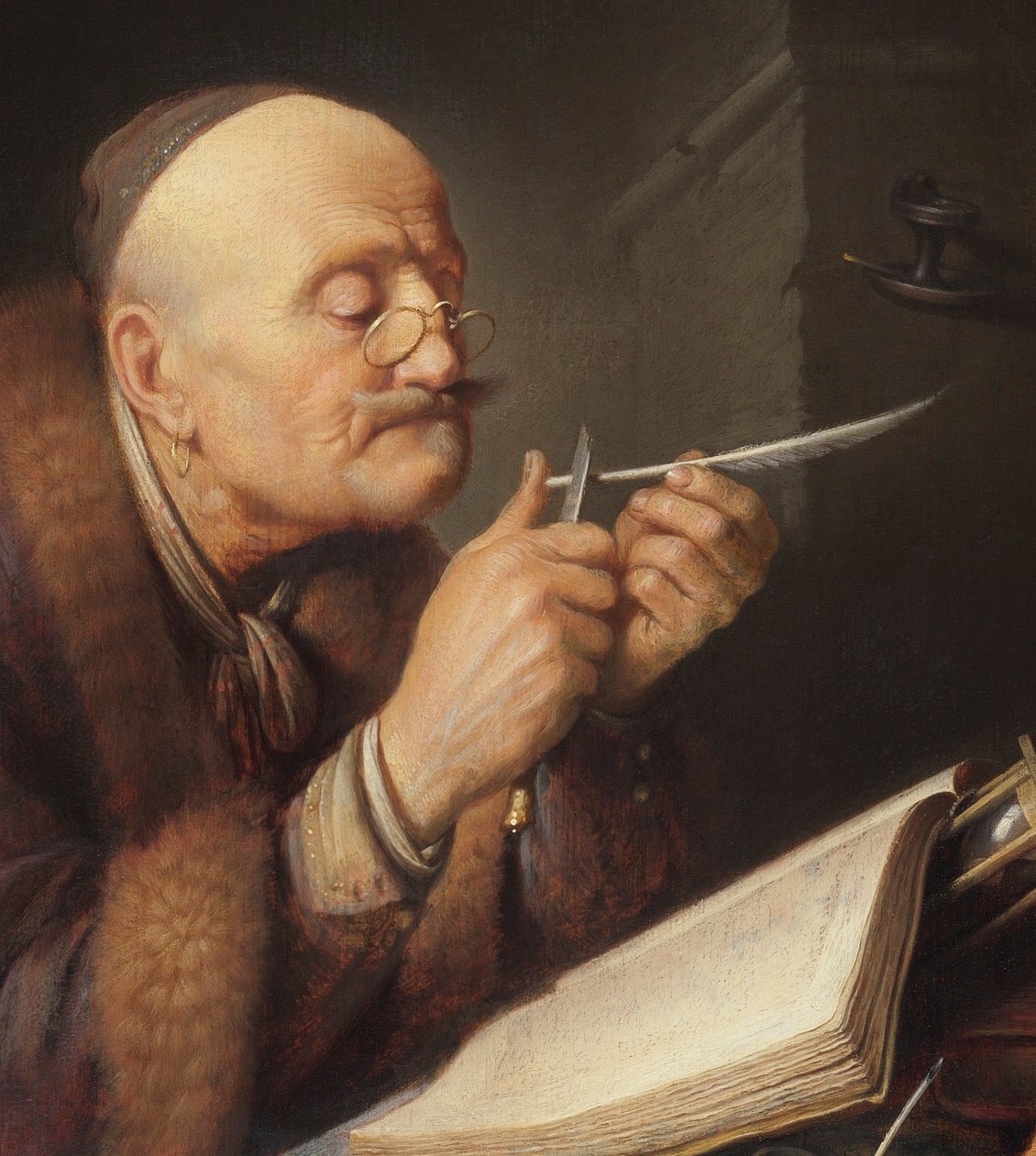 Scholar Sharpening His Quill by Gerrit Dou