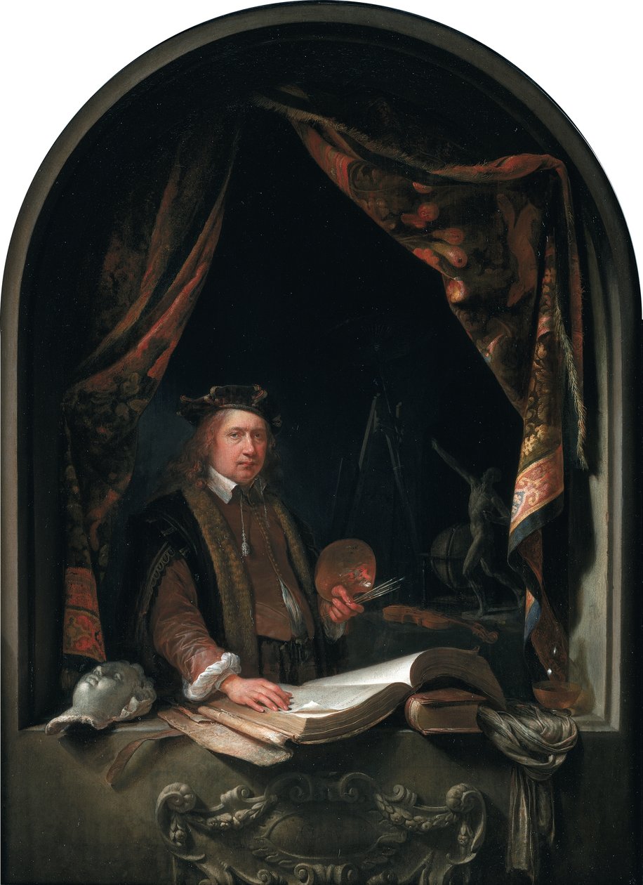 Self-Portrait of Gerard Dou (1613-1675) by Gerrit Dou