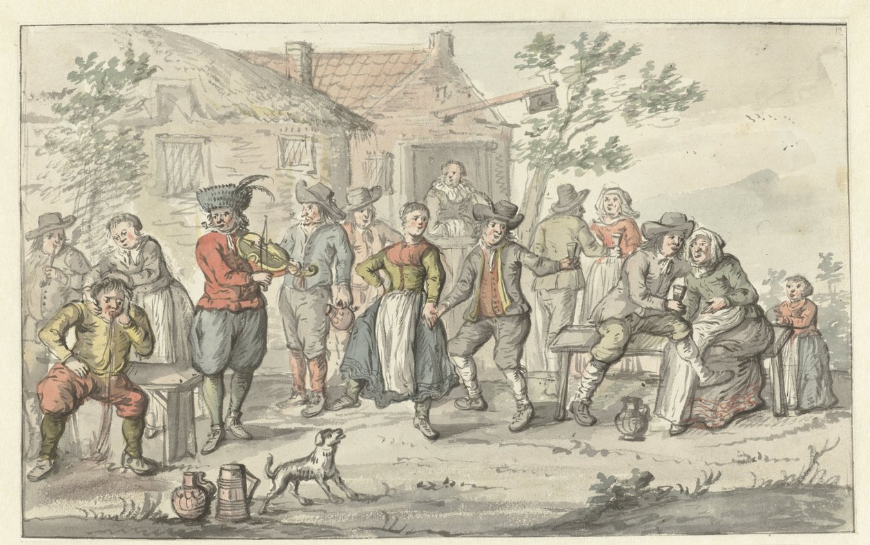 Merry Company in Front of an Inn by Gerrit Grasdorp
