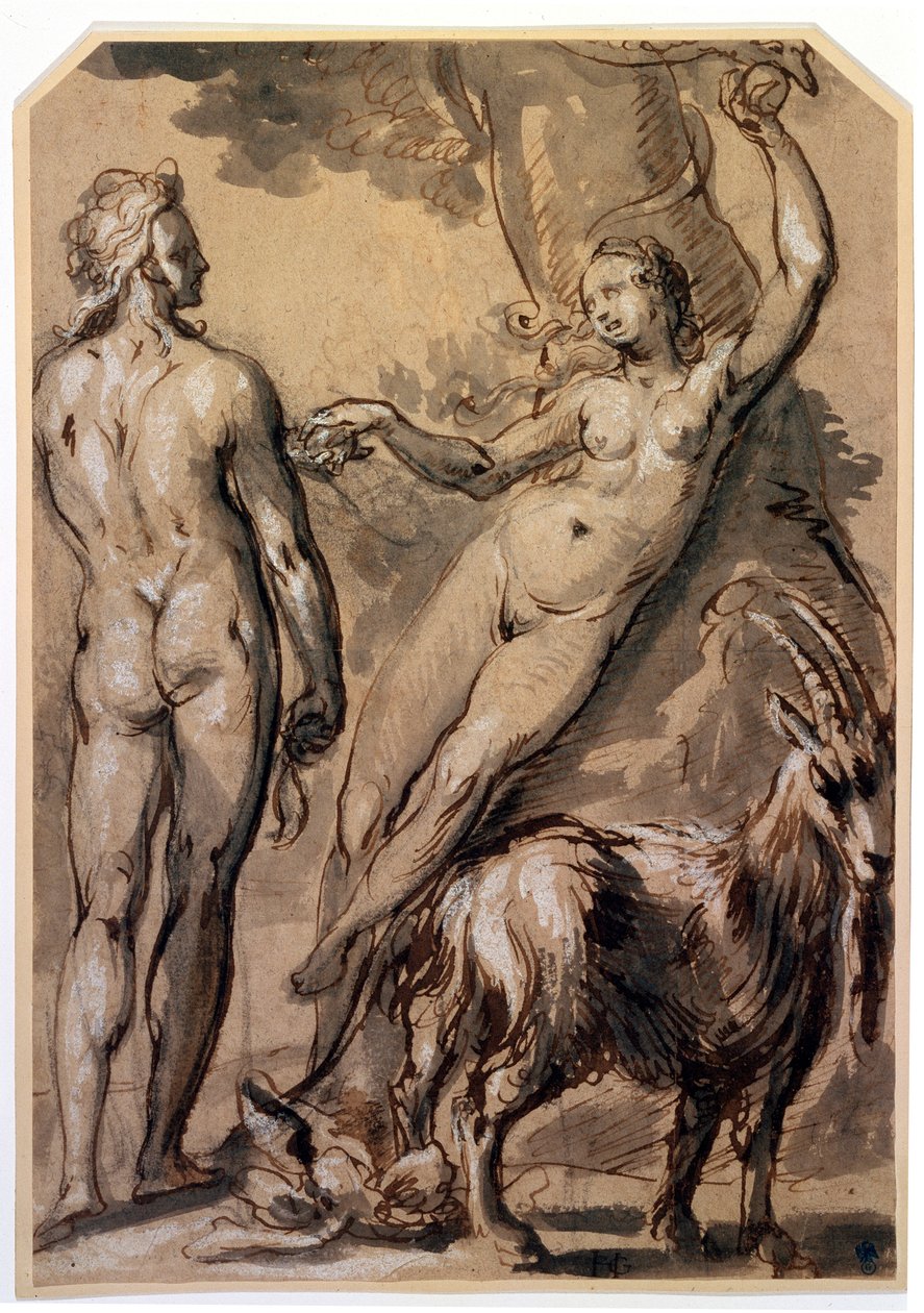 Adam and Eve. The Fall, late 1590s by Gerrit Pietersz