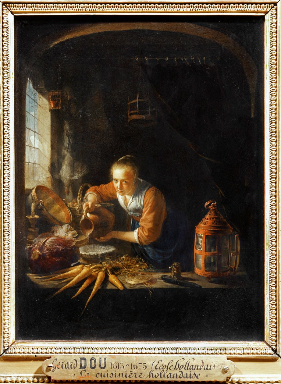 The Dutch Cook by Gerrit or Gerard Dou