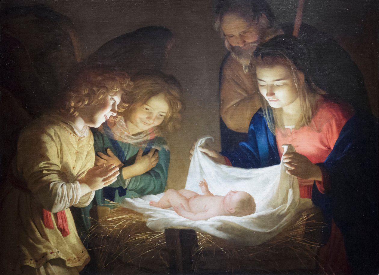 Adoration of the Child by Gerrit van Honthorst