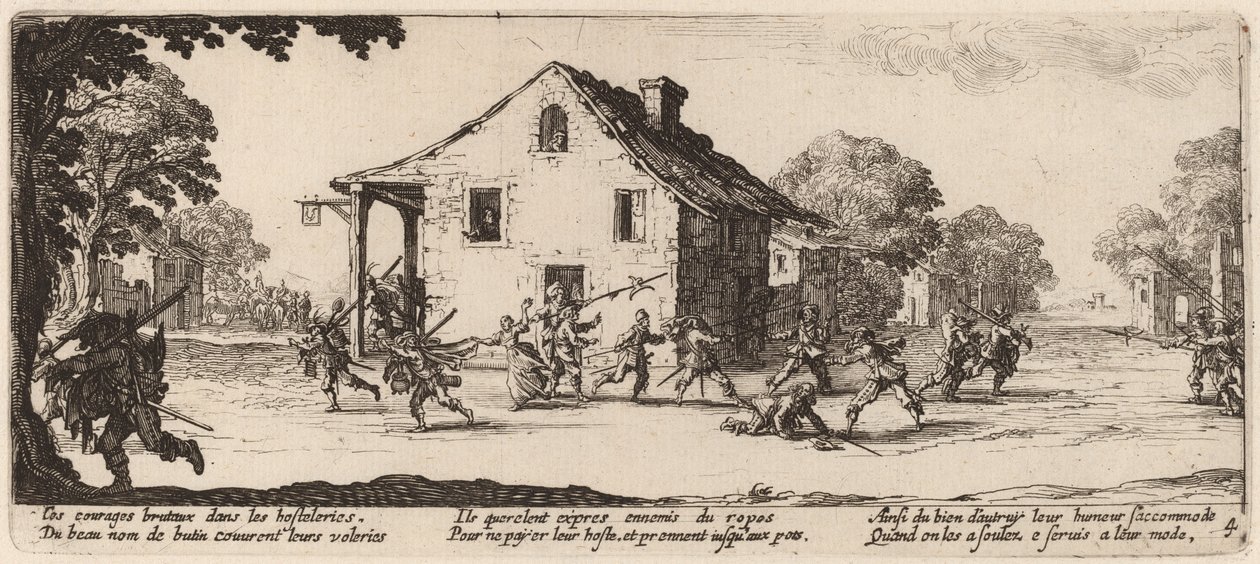 Scene of Pillage by Gerrit van Schagen after Jacques Callot