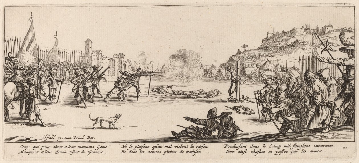 The Firing Squad by Gerrit van Schagen after Jacques Callot