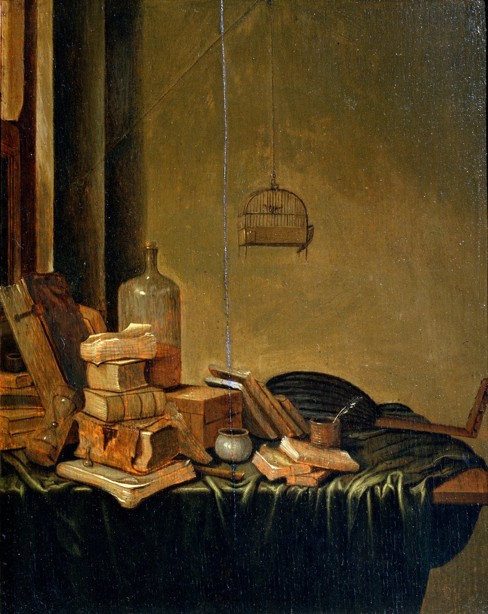 Still Life with Books by Gerrit van Vucht