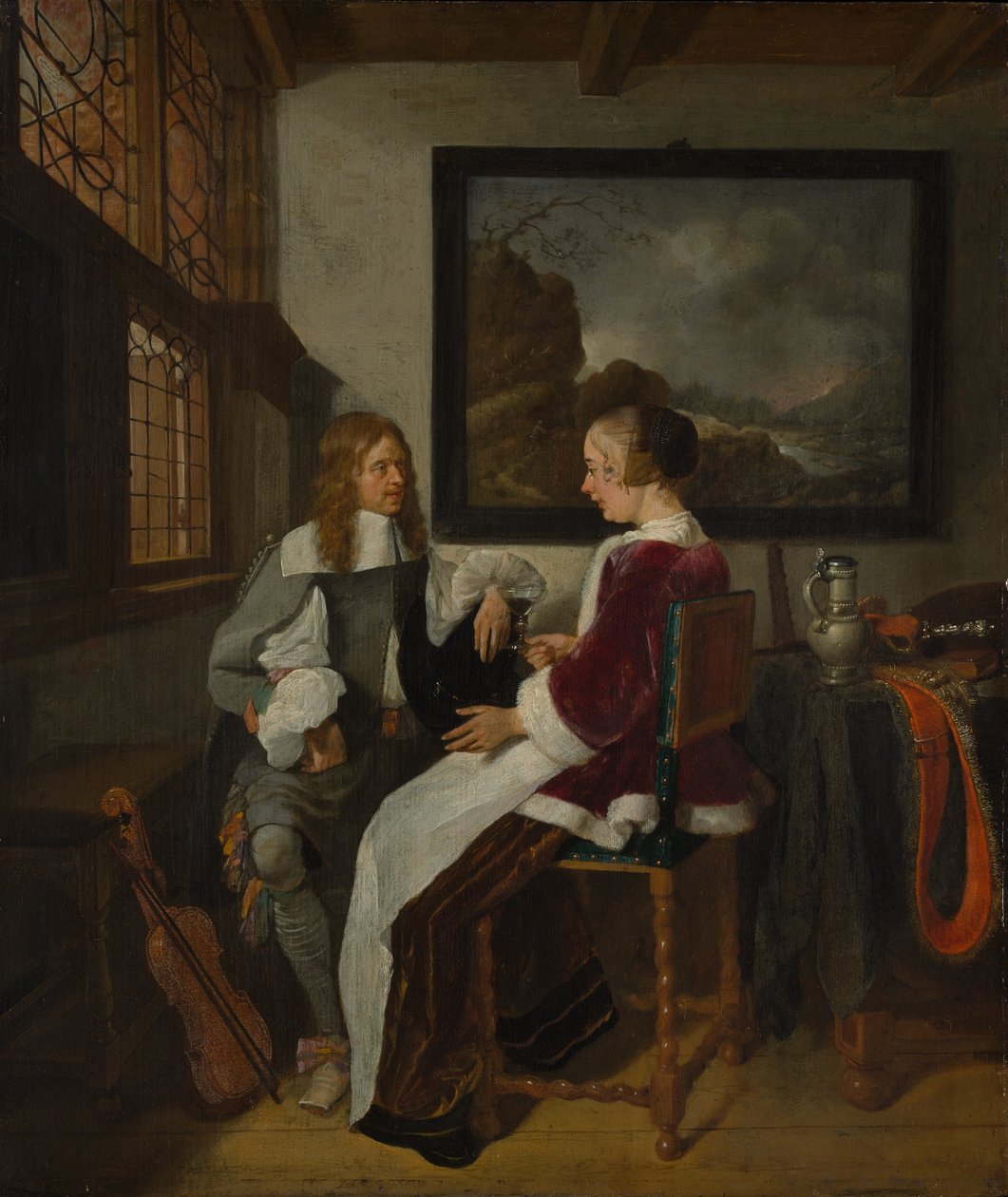Sentimental Conversation by Gerritsz Quiringh van Brekelenkam