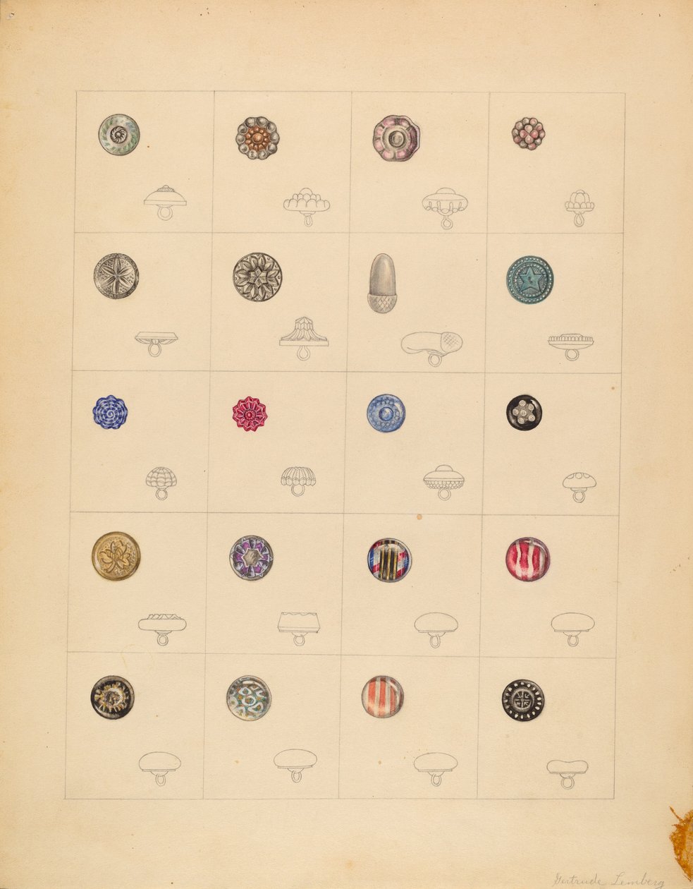 Buttons, c. 1937 by Gertrude Lemberg