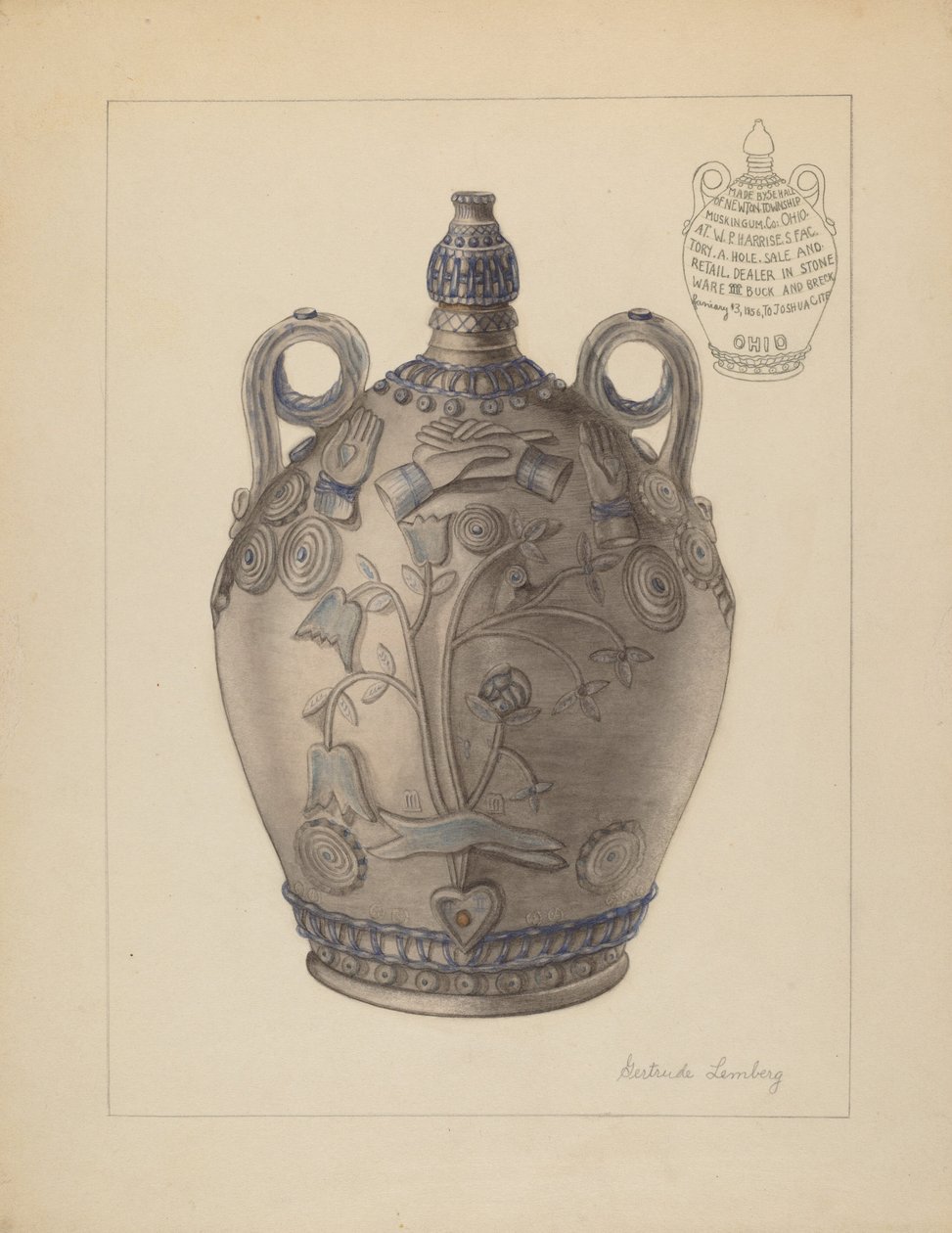Jug with Stopper, c. 1937 by Gertrude Lemberg