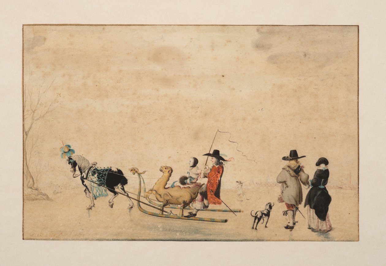 Dragon-shaped Sleigh on Ice by Gesina ter Borch