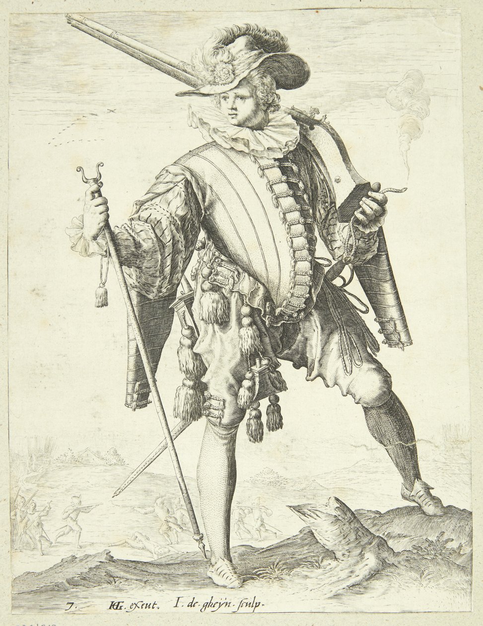 Soldier with Arquebus by Gheyn, Jacques II de