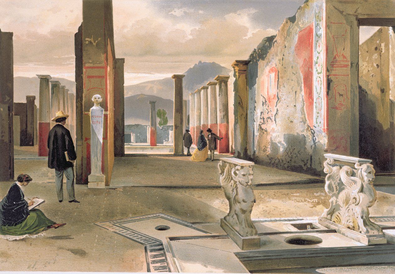 Tourists Visiting the Ruins of Pompeii by Giacinto Gigante