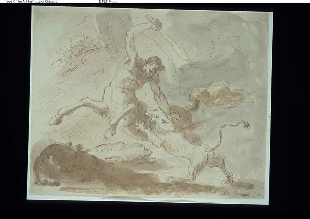Centaur Fighting with Lion by Giacinto Brandi