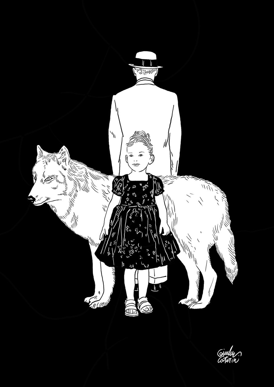 The Girl and the Wolf, 2023 by Gianluca Costantini
