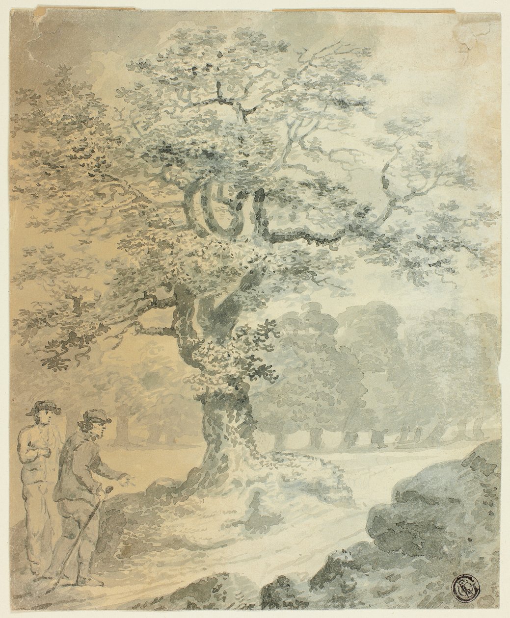 Landscape with Two Male Figures by Gilbert Stuart Newton