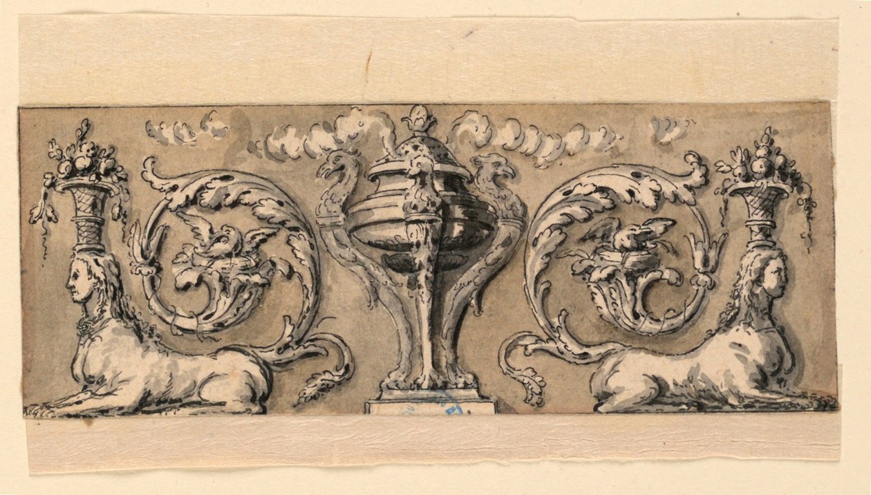 Design for carved panel by Gilles Paul Cauvet