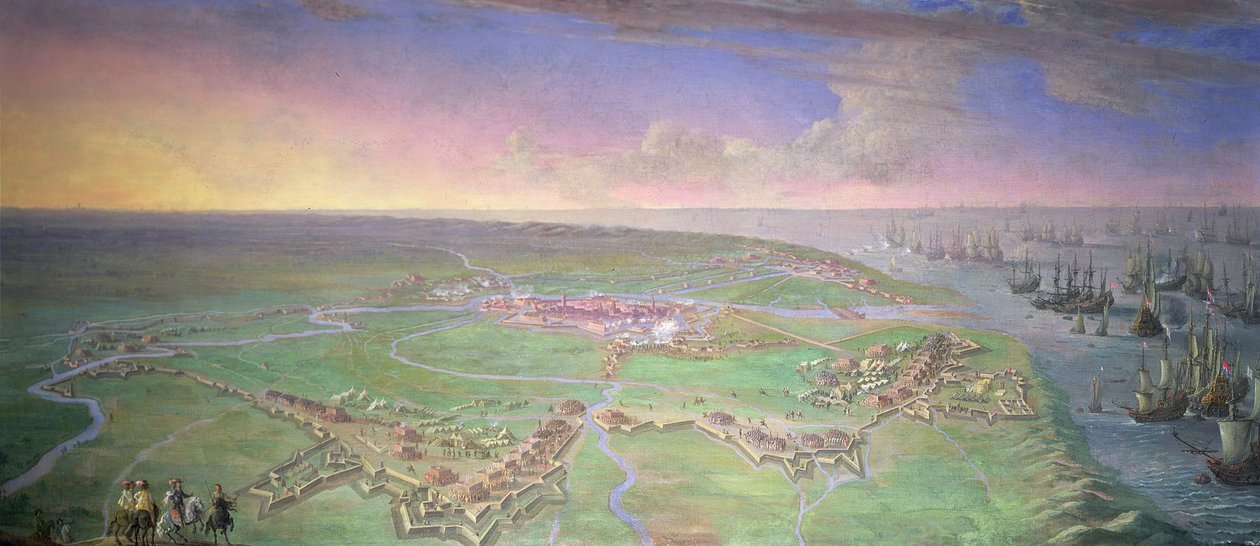 Panoramic View of Gravelines besieged by the Duc d